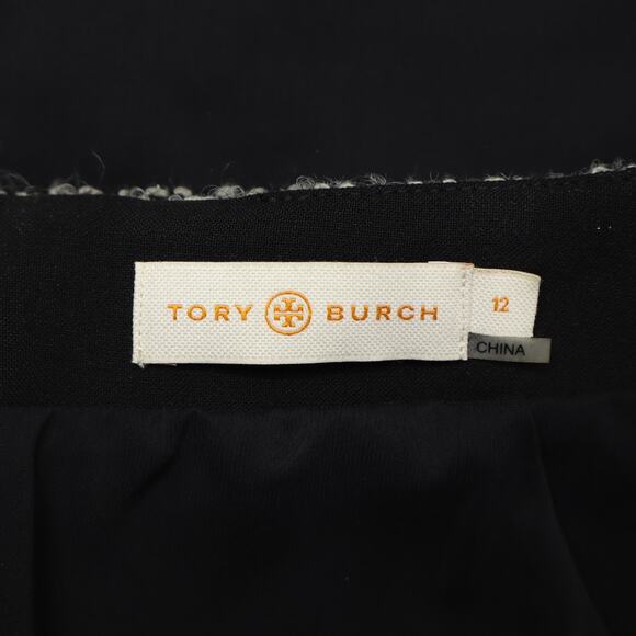 Tory Burch Women's Ada Skirt Metallic Tweed A-Line Granite Gray Skirt Sz 12 - Picture 5 of 9